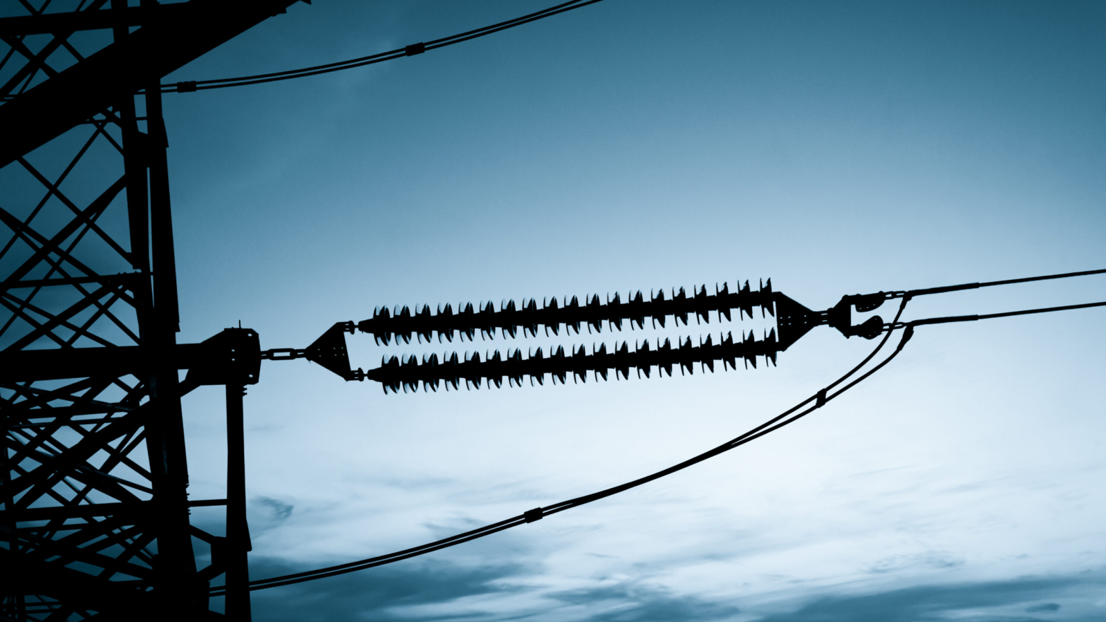 electricity high voltage pole and sky